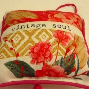 Vintage Soul Door Hanger  Floral Design Pillow Grannycore